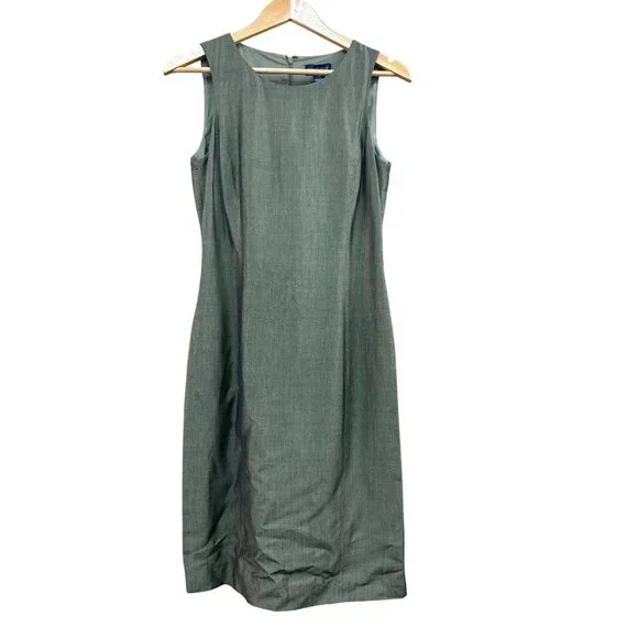 Ann Taylor Womens Sleeveless Sheath Dress Size 6 Green - Picture 1 of 8